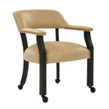 Rylie Dining Camel PU Arm Chair w/Caster