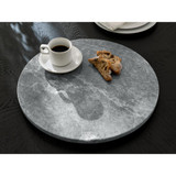 Kaza Round Gray Marble Lazy Susan