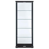 Delphinium 5-shelf Glass Curio Cabinet Black and Clear