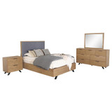 Taylor 4-piece Eastern King Bedroom Set Light Honey Brown and Grey