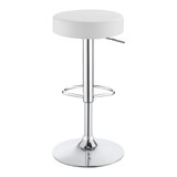 Ramses Adjustable Backless Bar Stool Chrome and White