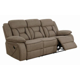 Higgins Pillow Top Arm Upholstered Motion Sofa Tan