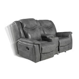 Conrad Upholstered Motion Loveseat Cool Grey