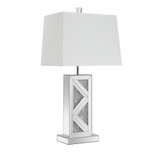 Carmen Geometric Base Table Lamp Silver