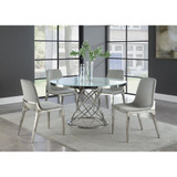 Irene Upholstered Side Chairs Light Grey and Chrome (Set of 4)