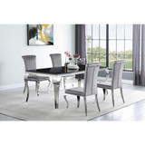 Betty Upholstered Side Chairs Grey and Chrome (Set of 4)