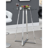 Zanella Glass Top Bar Table Chrome