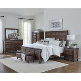 Avenue Eastern King Panel Bed Weathered Burnished Brown