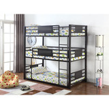 Rogen Full Triple Bunk Bed Dark Bronze