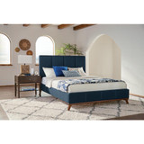 Charity Queen Upholstered Bed Blue