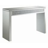 Gillian Rectangular Sofa Table Silver and Clear Mirror