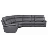 Albany Motion Collection 6 Pc Power2 Sectional Transitional, Grey