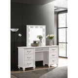 Barzini 7-drawer Vanity Desk with Lighted Mirror White