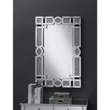 Jackie Interlocking Wall Mirror with Iridescent Panels and Beads Silver