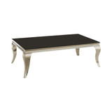 Carone Rectangular Coffee Table Chrome and Black