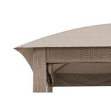 Gazebo with Sunbrella Canopy Roof, Outdoor Patio 2-Tier Soft Top Gazebo