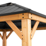 11 ft. x 11 ft. Cedar Framed Black Steel and Polycarbonate Hip Roof Hardtop