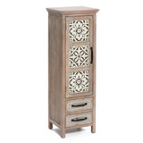 48" Tower Wood 2-Drawer 1-Door Storage Cabinet