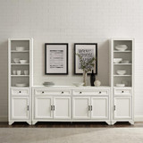 Tara 3Pc Sideboard And Bookcase Set Distressed White - Sideboard & 2 Bookcases