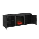 Gordon 58" Low Profile Tv Stand W/Fireplace Black