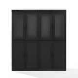 Essen 2Pc Pantry Storage Cabinet W/Glass Door Hutch Set