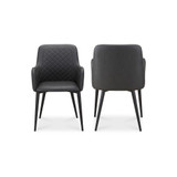 Cantata Dining Chair Mayon Black Vegan Leather-Set Of Two