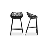 Piazza Outdoor Counter Stool Black-Set Of Two