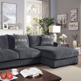 Kaylee L-Sectional with Right Chaise, Gray