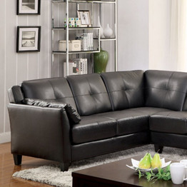 Peever Button Tufted Leatherette Sectional
