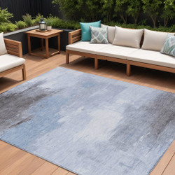 Beige Taupe and Ivory Abstract Indoor Outdoor Area Rug