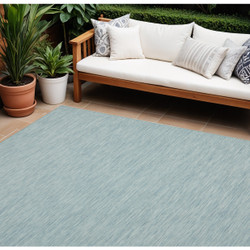 6' X 9' Aqua Indoor Outdoor Area Rug