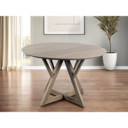 Traditional Rustic Oak Pedestal Base Dining Table Brown Rounded Solid Wood