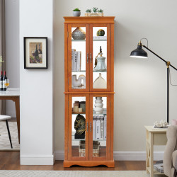 Lighted Glass Curio Display Cabinet