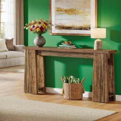 70.9-Inch Narrow Long Farmhouse Console Table, Rustic Brown