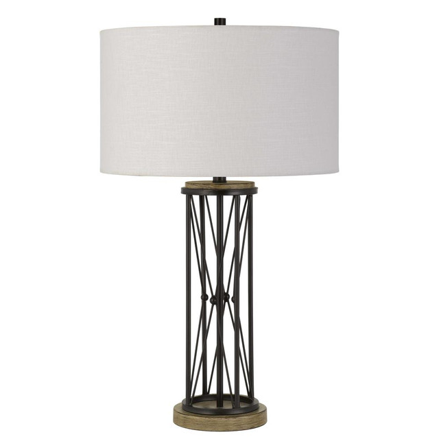 Sabinanigo Metal Table Lamp With Hardback Round Shade