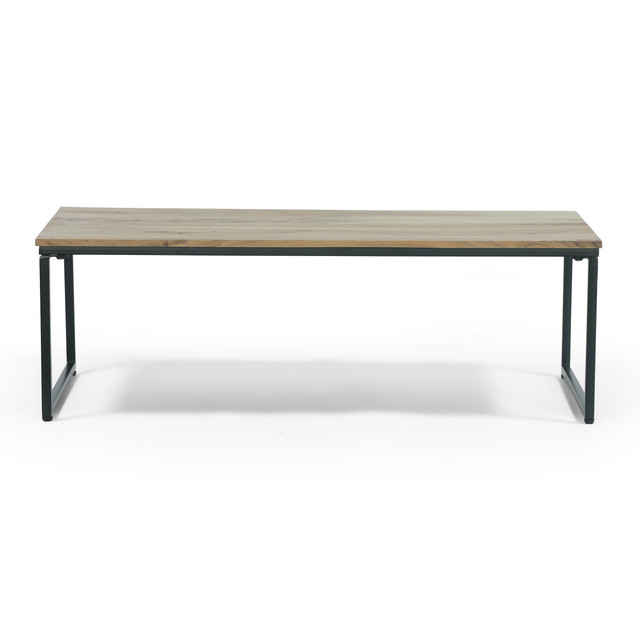 Froid Modern Industrial Handcrafted Acacia Wood Coffee Table, Natural and Black