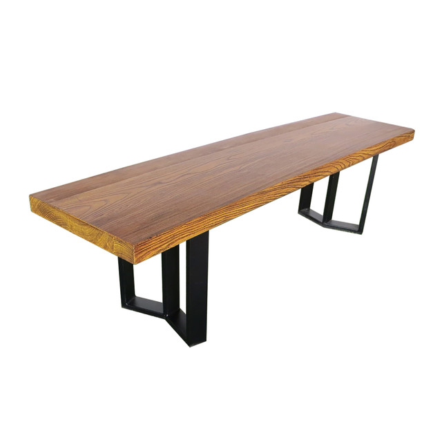 Verona Outdoor Textured Brown Finish Light Weight Concrete Dining Bench