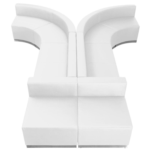 HERCULES Alon Series Melrose White LeatherSoft, Reception Configuration, 8 Pieces