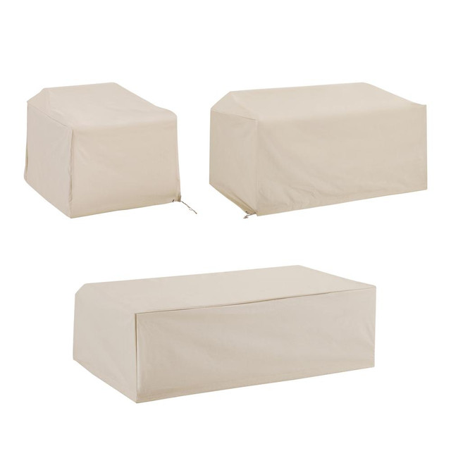 3Pc Furniture Cover Set Tan - Loveseat, Chair, & Coffee Table