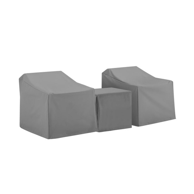 3Pc Furniture Cover Set Gray - Two Armchairs & End Table