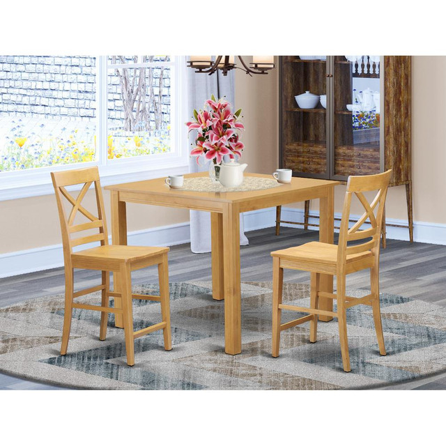 3  Pc  counter  height  pub  set  -  high  top  Table  and  2  Kitchen  Dining  Chairs.