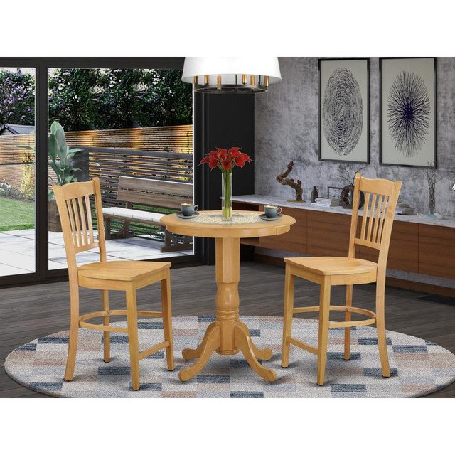 3  Pc  Dining  counter  height  set  -  high  top  Table  and  2  dinette  Chairs.