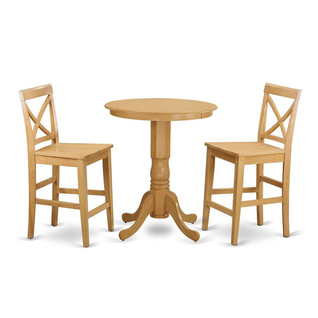 3 pcs Counter Height  Set-pub Table and 2 Dinette Chairs