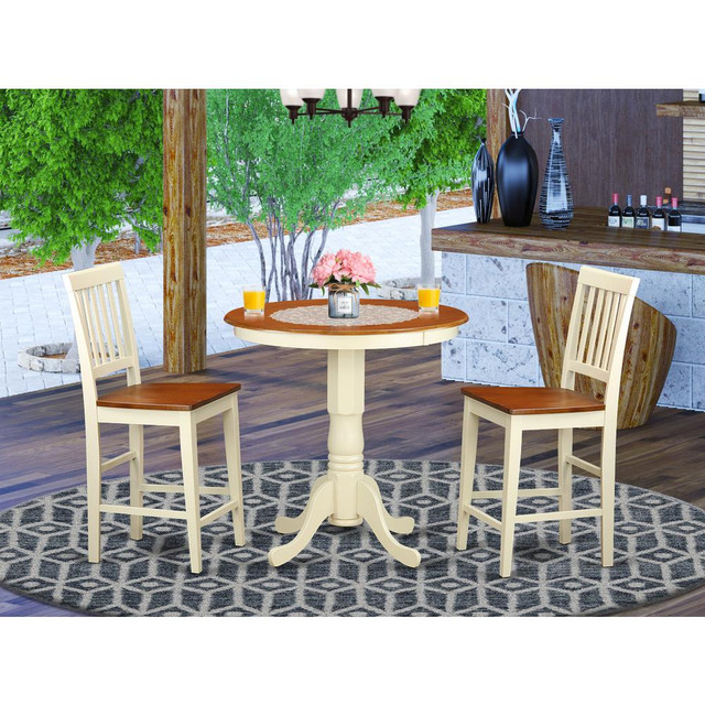 3  PC  counter  height  Dining  room  set  -  counter  height  Table  and  2  counter  height  stool.