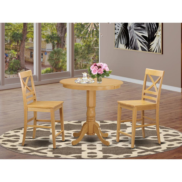 3  Pc  counter  height  Dining  room  set  -  high  Table  and  2  counter  height  stool.