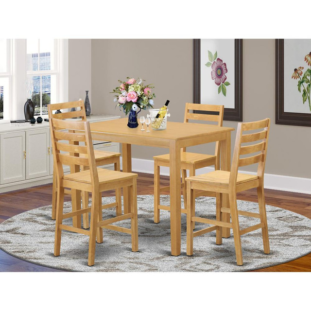 5  PC  counter  height  pub  set-pub  Table  and  4  Kitchen  Chairs.