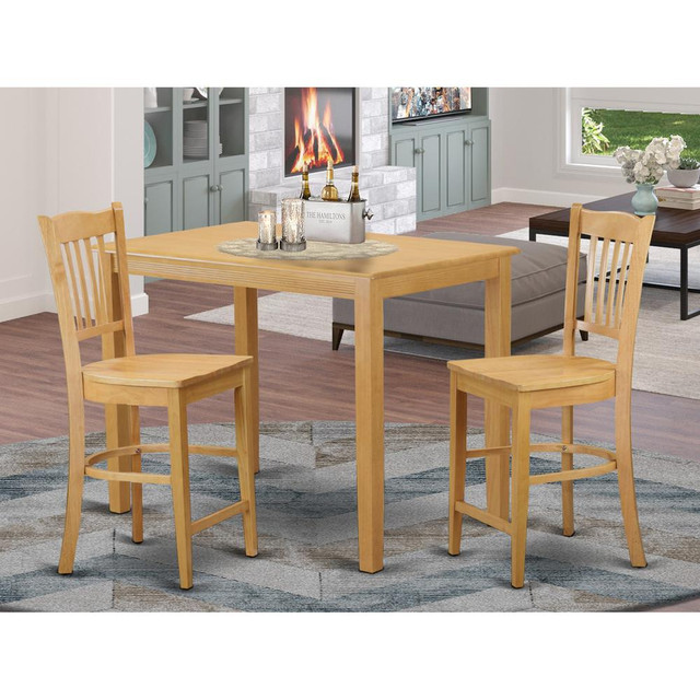 3  PC  counter  height  pub  set  -  Dining  Table  and  2  bar  stools.