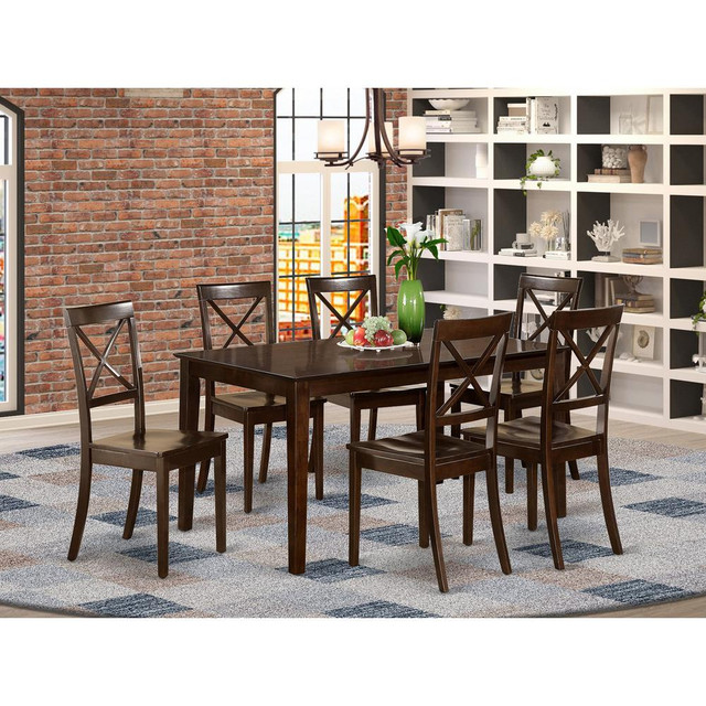 7  Pc  Dining  set-Dining  Table  and  6  Wood  Dining  Chairs