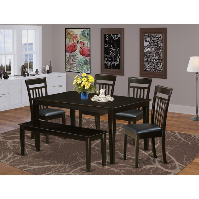 6  PC  Dining  room  set-Top  Kitchen  Table  and  4  Kitchen  Chairs  plus  1  Dining  bench