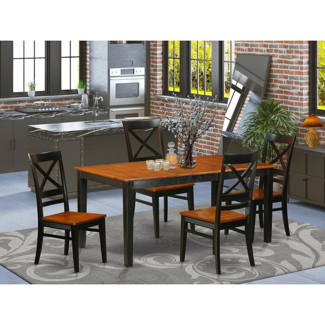 5  PC  Table  set-Dining  Table  and  4  Wood  Dining  Chairs